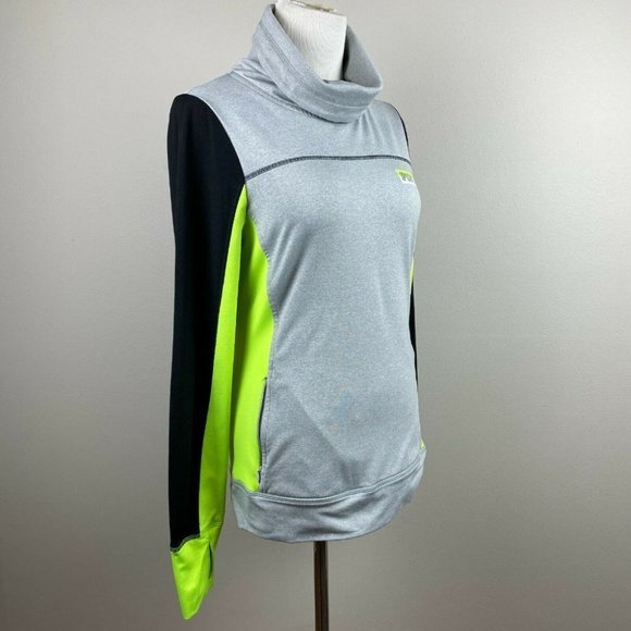 Pink Victorias Secret Top S Turtleneck Pullover Active Zip Pockets Thumbholes - Picture 3 of 10